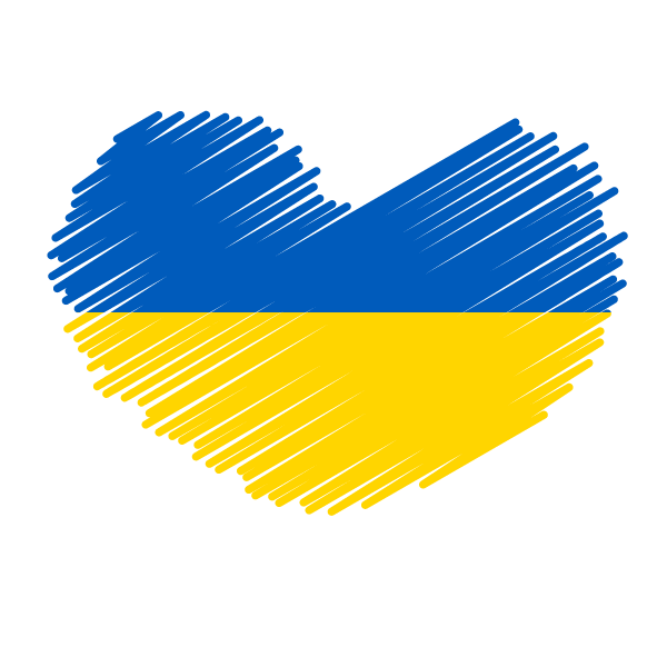 Ukraine heart shape flag